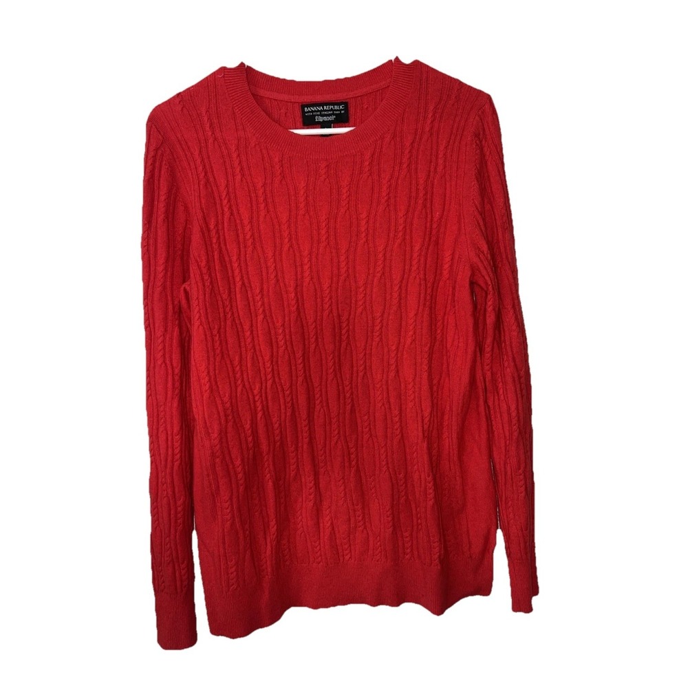 Banana Republic Filpucci Cable Knit Italian Yarn Sweater Womens L Wool Cashmere